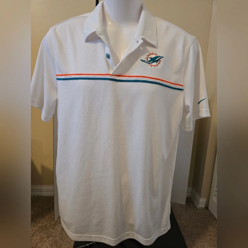 Nike Men's Miami Dolphins Sideline Lockup Performance Polo Size Medium